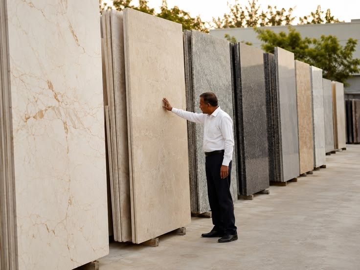 Tiles and stone materials stocked for flooring projects in Eluru